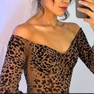 Windsor Brown Leopard Off-Shoulder Blouse